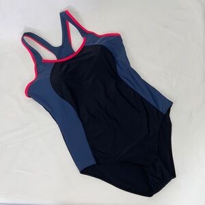 Reneshanta Navy Blue and Black One-Piece Swimsuit Size XXXXL